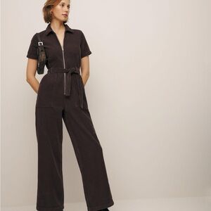 Reformation Cassidy Jumpsuit in Brown Corduroy